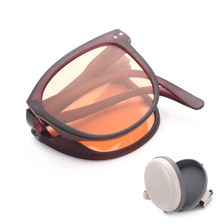 Vintage Designer-Sonnenbrille für Damen & Herren. Faltbar, Retro-Look, UV400 Schutz für die Augen.