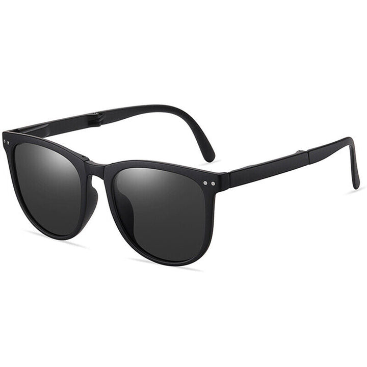 Kompakte Designer-Sonnenbrille, faltbar. Unisex, Retro-Stil, UV400 Schutz, ideal für Reisen & unterwegs.