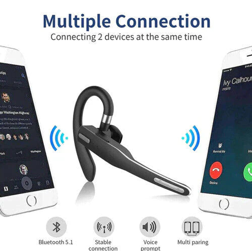 RoadMic Pro Bluetooth 5.1 Headset mit CVC 8.0 Geräuschunterdrückung und Dual-Mikrofon für exzellente Sprachqualität.