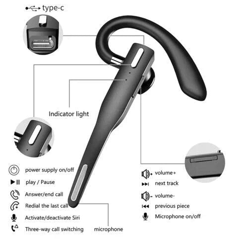 Professionelles Bluetooth Headset mit Dual-Mikrofon, ideal für Homeoffice, Videokonferenzen und Online-Meetings.