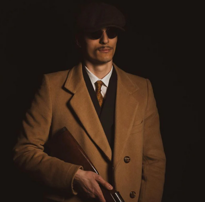 Retro Casual Kappe für Herren: vintage Schiebermütze mit Fischgrätmuster.
