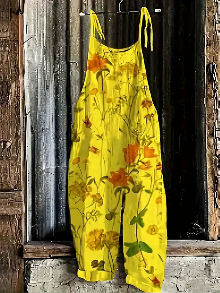 Entspannter Boho Damen Jumpsuit mit Blumenprint, locker & stilvoll für den Sommer.
