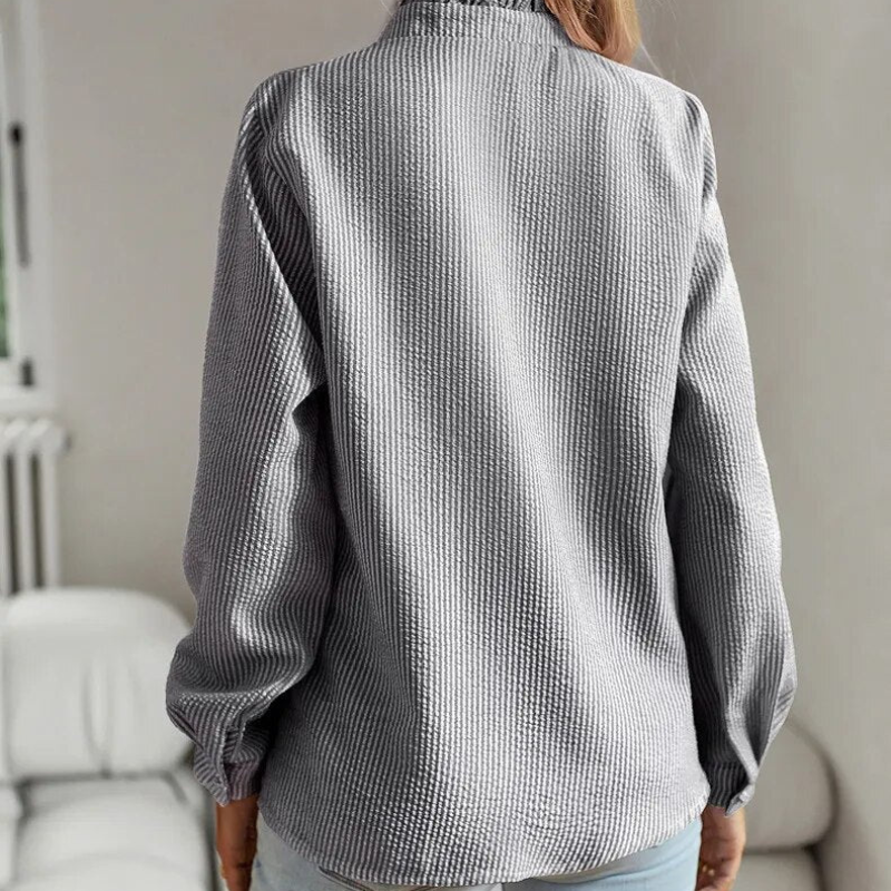 Elegante Damenbluse Sophia, bürotauglich und doch leger. Langarm-Streifenbluse für jeden Tag.