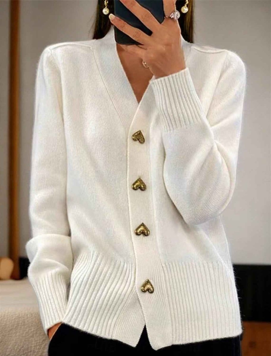 Vielseitiger Damen Cardigan Regular Fit, bequem & minimalistisch. Perfekt für Herbst- und Wintermode.