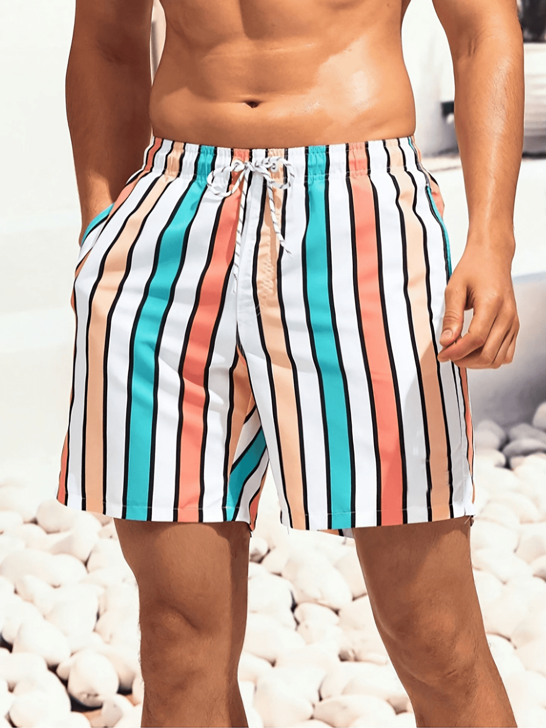 Herren Badeshorts zum Schwimmen. Komfortable, schnelltrocknende Shorts für Männer, perfekt für Strandurlaub.