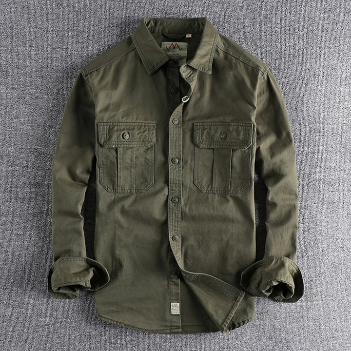Modernes Herren Langarm Hemd für Freizeit und Outdoor-Aktivitäten, bequemes Casual Oberteil für Männer.