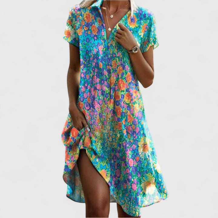 Stilvolles Damen Boho Sommerkleid für mühelosen Sommer-Look. Entspannter Schnitt, leicht und bequem für Alltag & Urlaub.