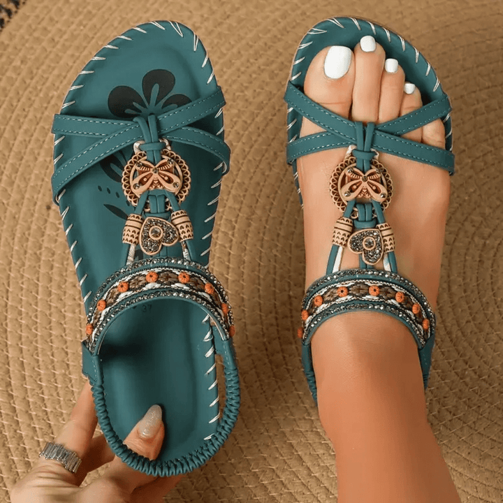 Damen Sommer orthopädische Sandalen mit verstellbaren Riemen & rutschfester Sohle für Komfort & Fußgesundheit.