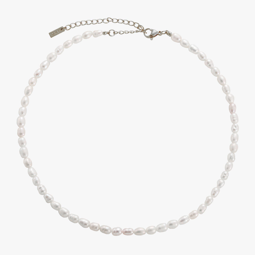 Robuster, wasserfester Gold Süßwasserperlen Choker. Hypoallergene Perlen Halskette für Damen.
