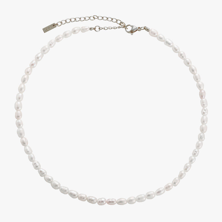 Robuster, wasserfester Gold Süßwasserperlen Choker. Hypoallergene Perlen Halskette für Damen.