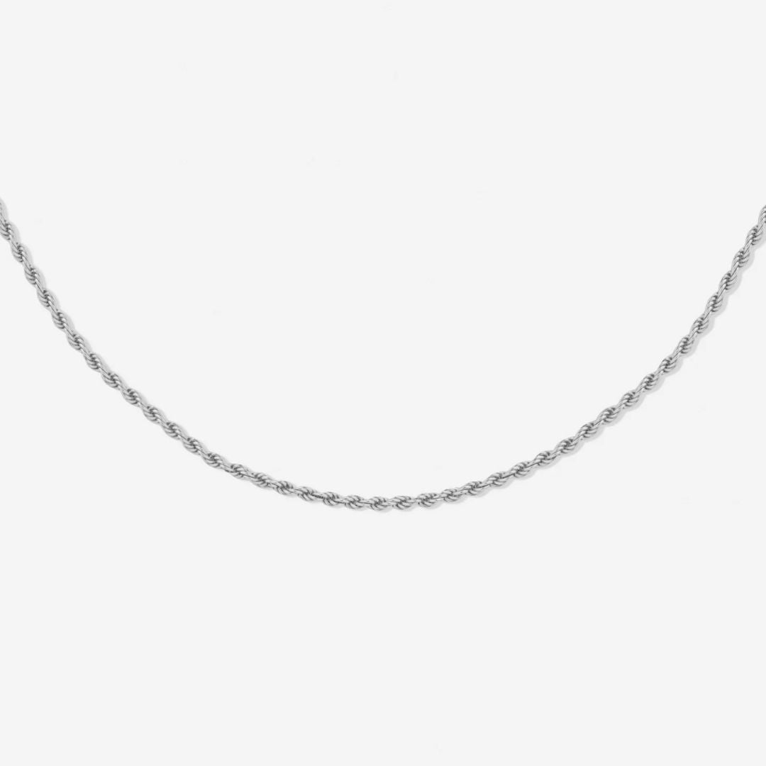 Hochwertige Damen Gold Rope Chain, 2mm. Wasserfest & hypoallergen, eleganter Edelstahlschmuck.