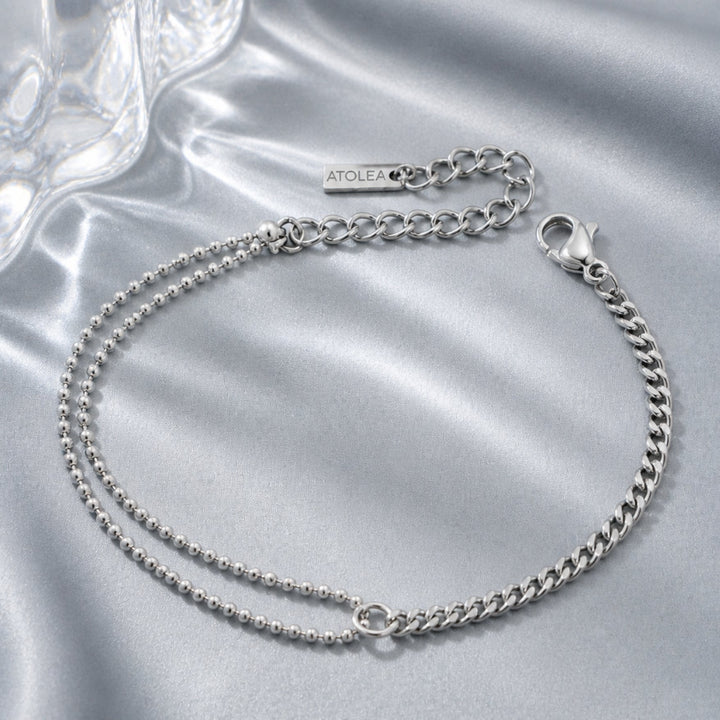Vielseitiges doppellagiges Gold- & Silber-Armband für Damen. Wasserfest, aus hochwertigem Edelstahl gefertigt.