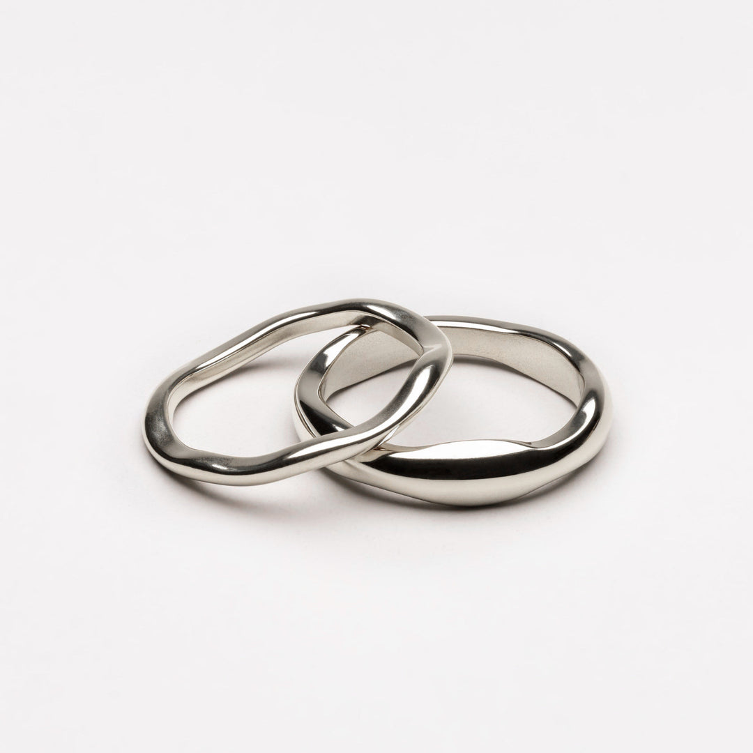 Damen Schmuck Ring Set Gold Silber, wasserfest, hypoallergen, stapelbares Design.