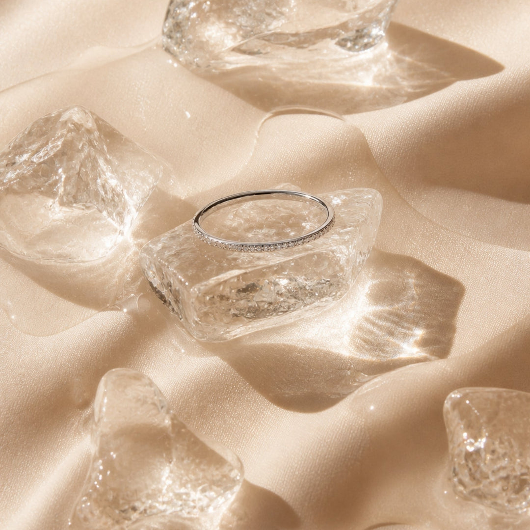Vielseitiger filigraner Zirkonia Ring für Damen, in Gold oder Silber, aus wasserfestem Edelstahl.