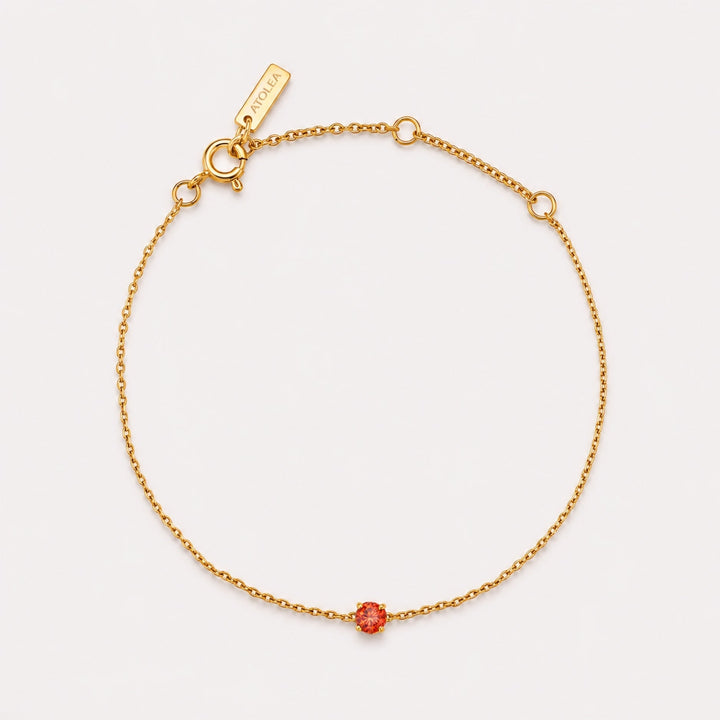 Damen Gold Armband mit personalisierbarem Geburtsstein aus wasserfestem Edelstahl.