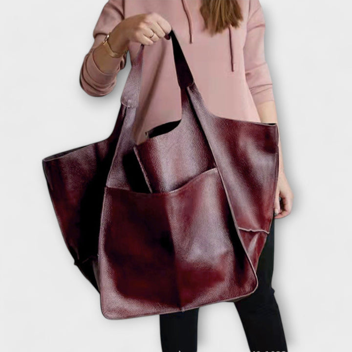 Elegante PU-Leder Handtasche, unisex Oversize, perfekt als Reisetasche für Kurztrips.