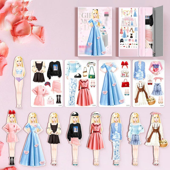 Magnetisches Anziehpuppen-Spielset für Kinder mit Outfits, fördert Kreativität und Rollenspiel.
