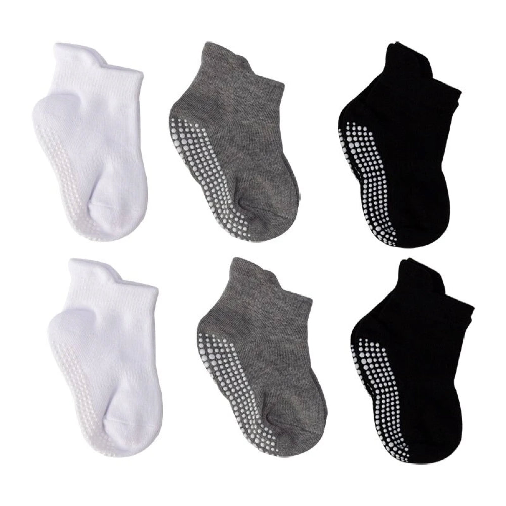 Bunte Lauflernsocken für Babys & Kleinkinder; Anti-Rutsch-Socken für sicheren Halt bei Indoor-Spielen.