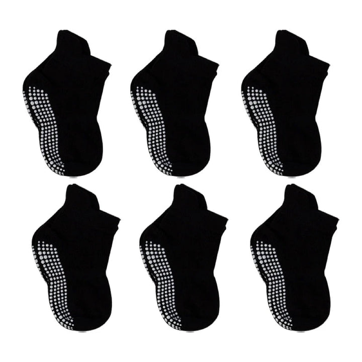 Praktische Anti-Rutsch Babysocken (6er Pack) für Kleinkinder; bieten sicheren Halt auf glatten Böden indoor.