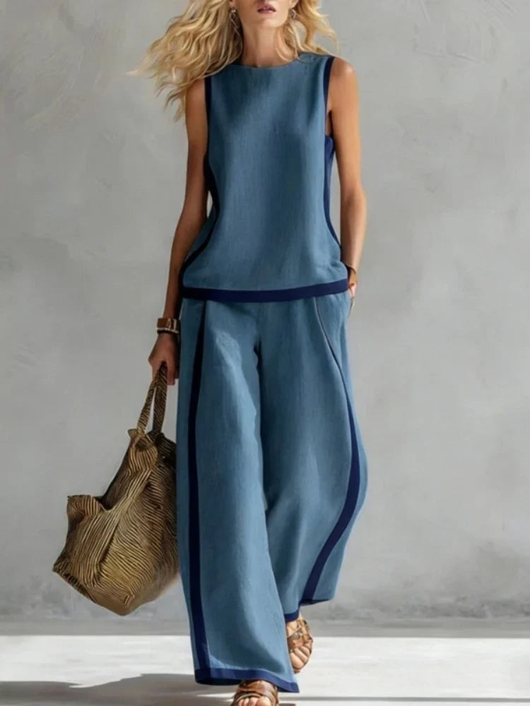 Aktuelles Damen Sommer Set: Weites Top & Hose im angesagten Bohemian-Look für Damen.