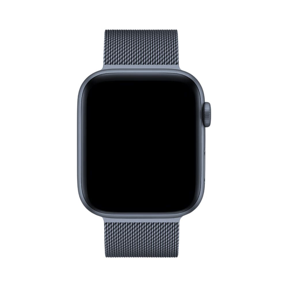 Schwarzes Milanaise Uhrenarmband für Apple Watch, modisches Statement.
