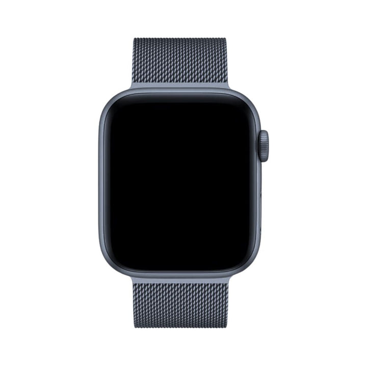 Schwarzes Milanaise Uhrenarmband für Apple Watch, modisches Statement.