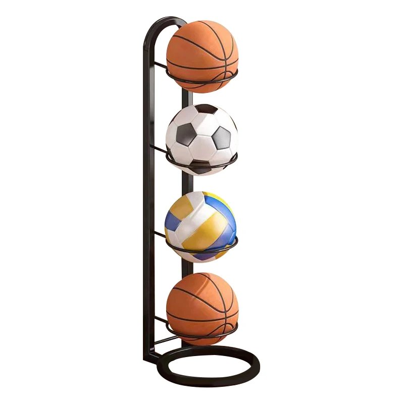 Kompaktes Sportball-Regal für Garage. Hält Fussbälle, Basketbälle und Volleybälle sauber & griffbereit.