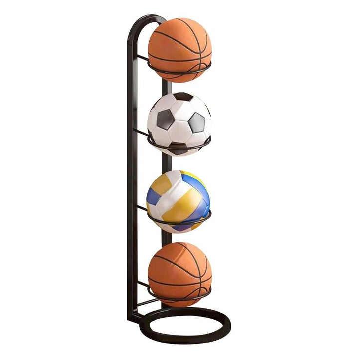 Kompaktes Sportball-Regal für Garage. Hält Fussbälle, Basketbälle und Volleybälle sauber & griffbereit.