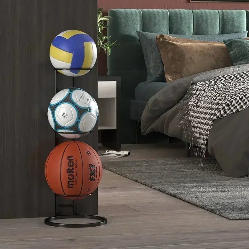 Multifunktionales Sportball-Regal für Fussball, Basketball, Volleyball & mehr. Organisation für Sportzubehör.