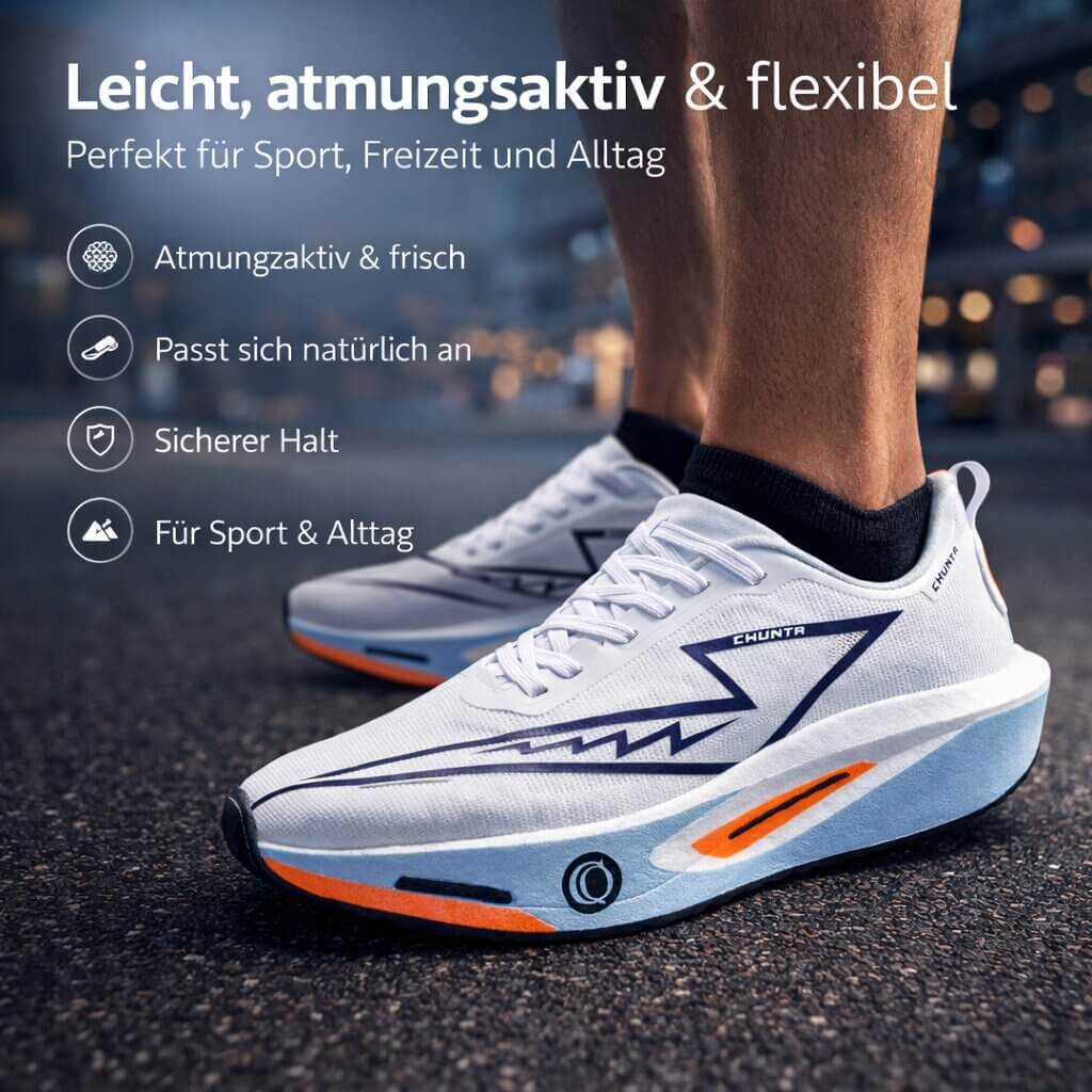 Dynamische Herren Trainingsschuhe für Sport und Laufen. Bieten optimalen Komfort und sind atmungsaktiv.