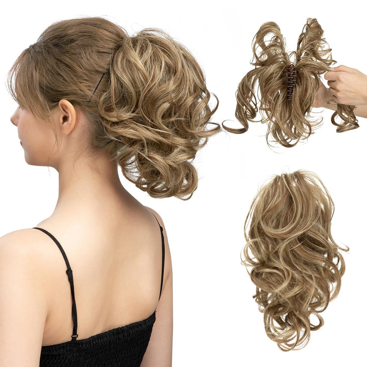 Damen Lockenpferdeschwanz Haarverlängerung für sofortiges Volumen. Natürlicher Look mit Kunsthaar.