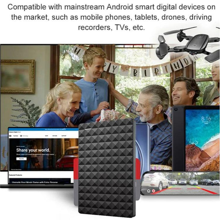 Axton externe 10TB Festplatte, ultradünn und tragbar mit USB 3.0 Anschluss für effizienten und schnellen Datentransfer.