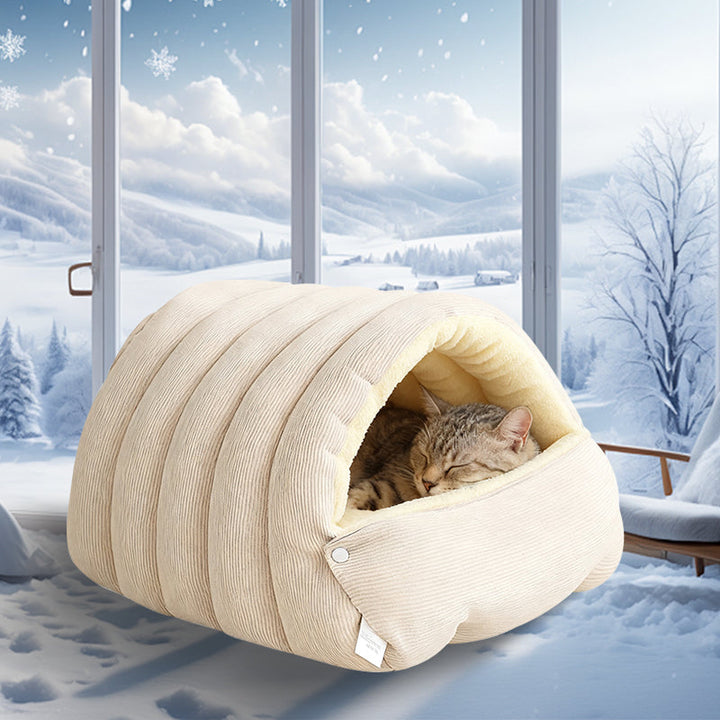 Waschbares Plüschbett für Katzen und kleine Hunde, extra weich, warm und bequem, ideal zum Schlafen.