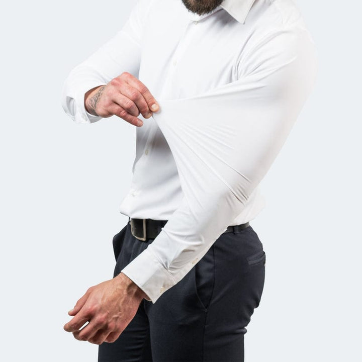 Elegantes faltenfreies Herren Business Hemd in Blau, schnelltrocknend & stretchig für optimalen Tragekomfort.