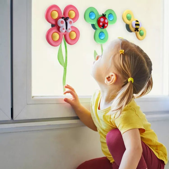 Kinder Saugnapf-Spinner-Set (3er Pack) – buntes Spielzeug für Motorik & Unterhaltung.