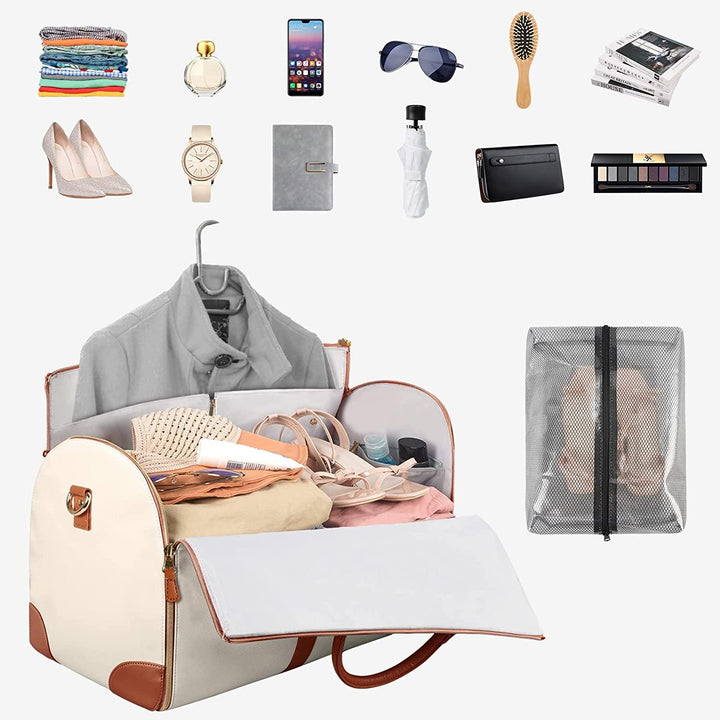 Elegante Aufbewahrungslösung: faltbare Tasche für Kleider, Anzüge & Hemden, sichert knitterfreien Transport & Lagerung.