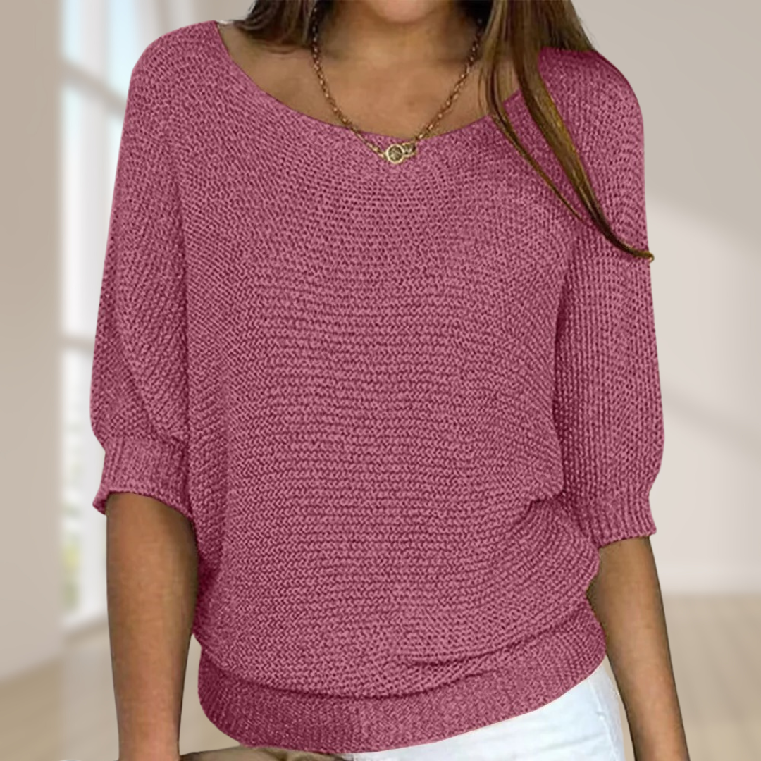 Weicher Damen Strickpullover mit Langarm. Feinstrick-Design für Wärme und Komfort im Herbst und Winter.