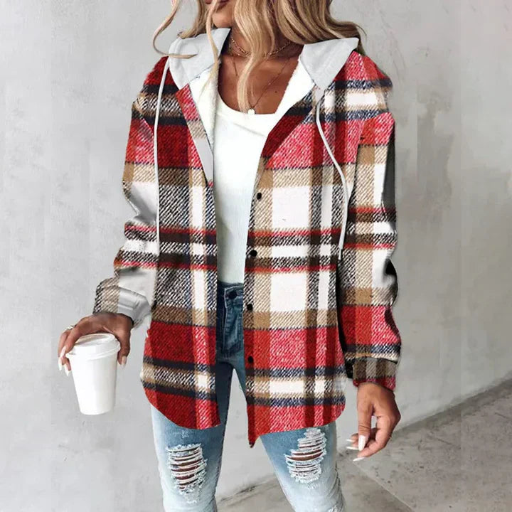 Graue minimalistische Damen Herbstjacke. Leichter, eleganter Herbstmantel für vielseitige Looks & Layering.