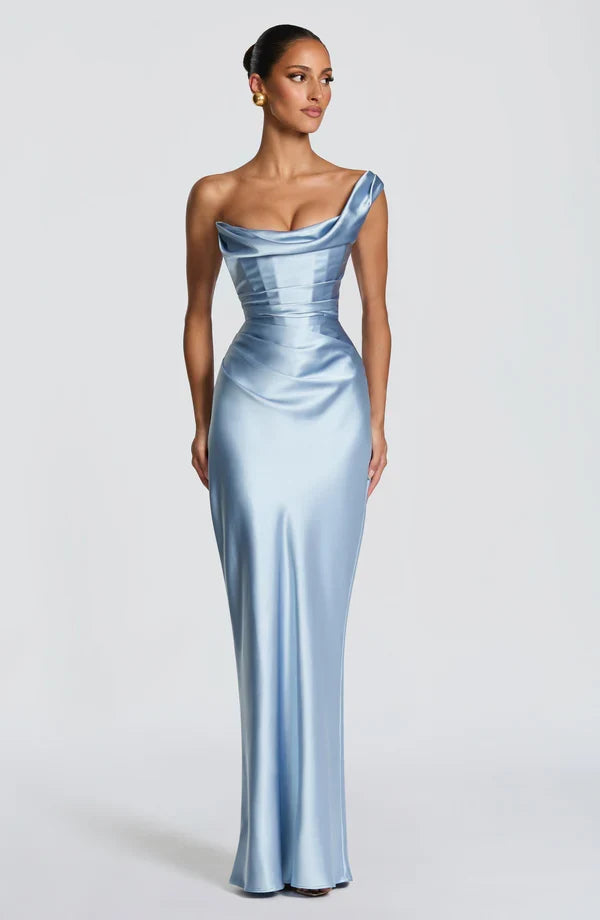 One Shoulder Partykleid Maxi für Damen, stilvoll und komfortabel für lange Nächte.