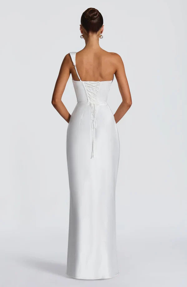Elegantes Damen One Shoulder Partykleid, Maxi-Länge, ideal für jede Feier.