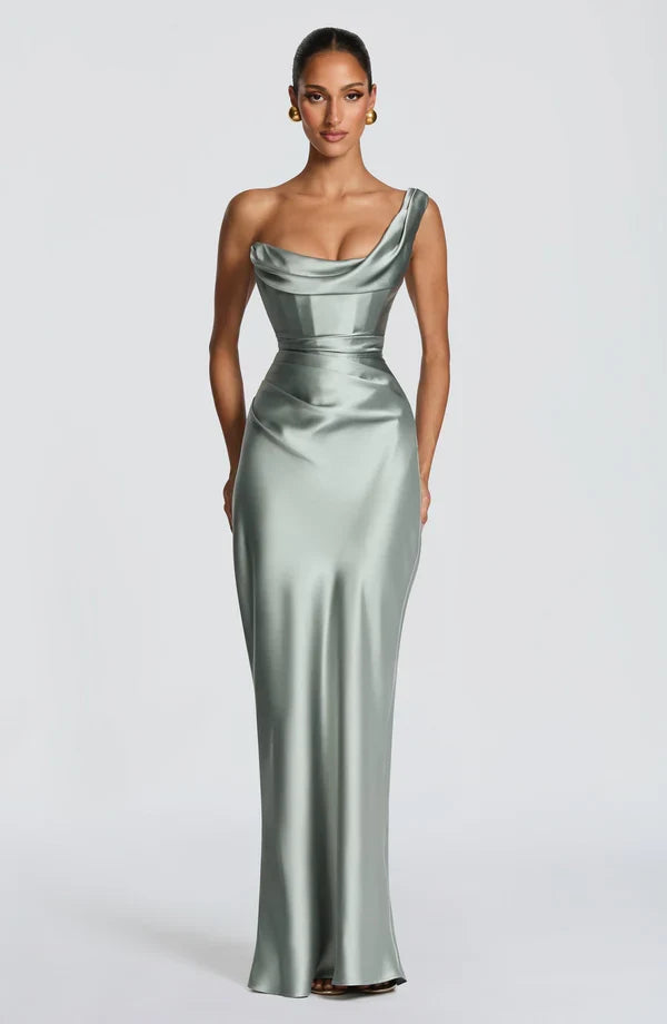One Shoulder Maxi Abendkleid Damen, festlich und bequem, mit raffiniertem Schnitt.