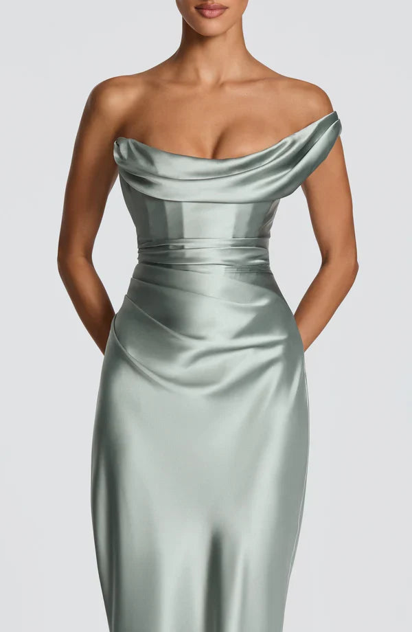 One Shoulder Abendkleid Maxi für Damen, langes Design, ideal für Gala & Feste.