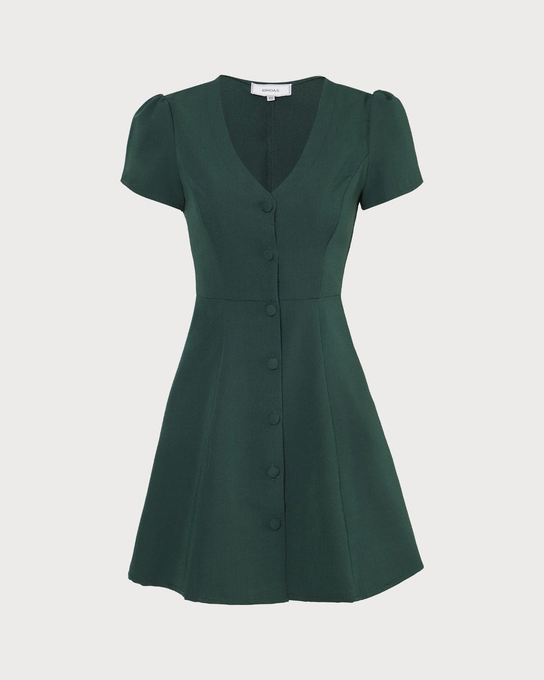 Schickes Damen Minikleid: V-Ausschnitt, Knopfleiste, taillierte Passform. Für Freizeit & Eleganz.