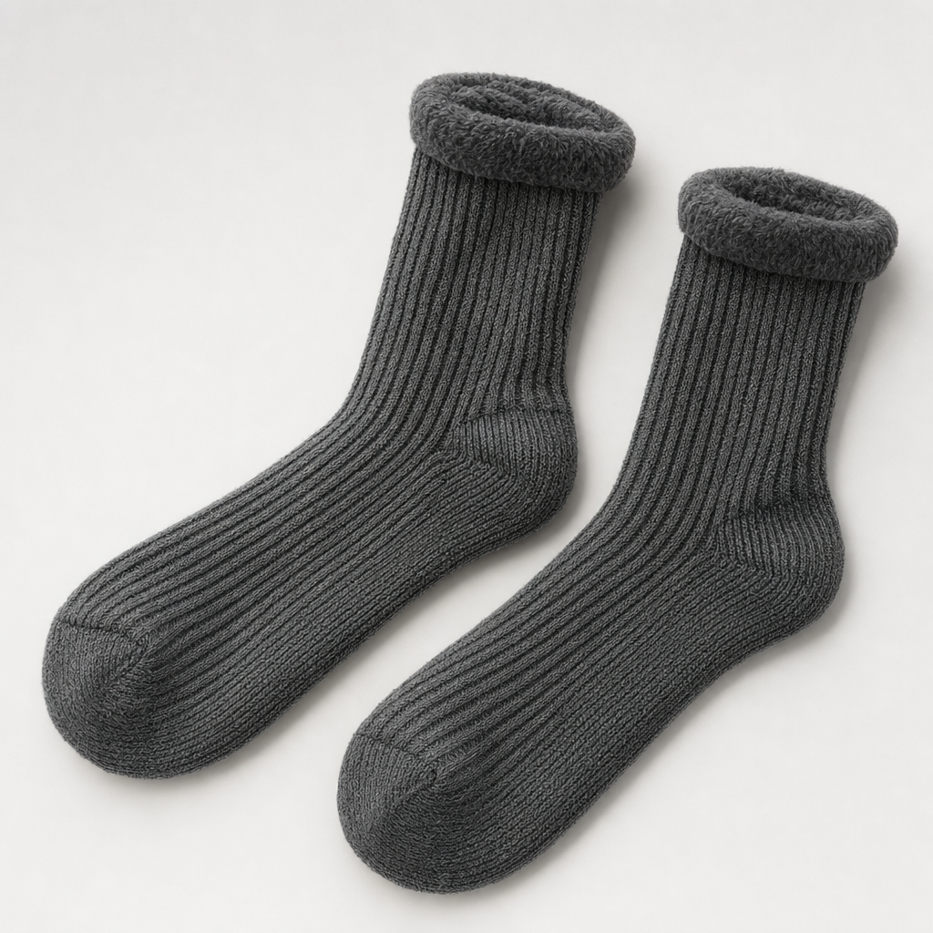 Dicke Damen Rippstrick Socken, Einheitsgröße, für den Winter. Diese Strick-Wintersocken bieten Wärme & Komfort.