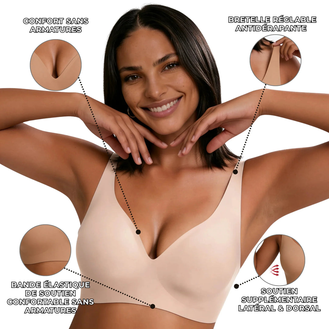 Ultra-bequemer Soft BH für Damen, Schwarz, wie zweite Haut.