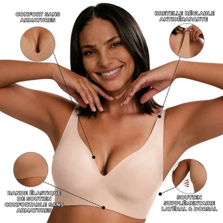 Ultra-bequemer Soft BH für Damen, Schwarz, wie zweite Haut.