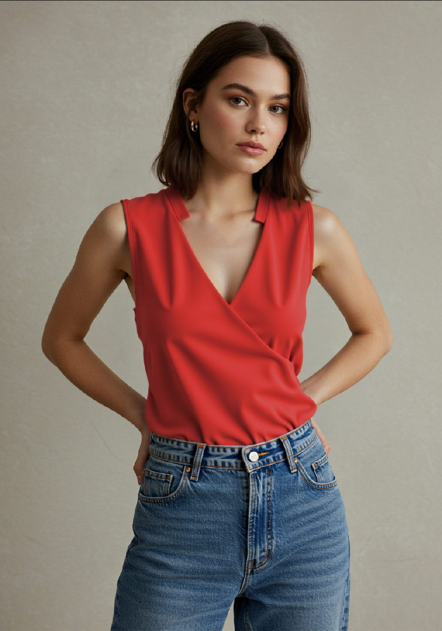 Elegantes Freizeittop für Damen, ärmellos und figurbetont, ein Must-have für die Sommermode.