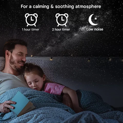 Origineller Galaxie Projektor Orion als Geschenkidee, bringt das Universum ins Haus und dient als beruhigende Nachtlampe.