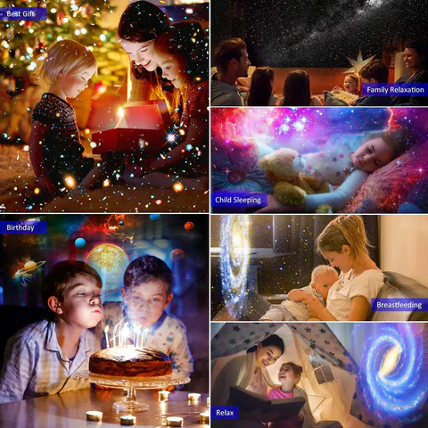 Modernes 13-in-1 LED Galaxie Projektor Nachtlicht, projiziert detailreiche Sternbilder und Nebel für ein immersives Erlebnis.