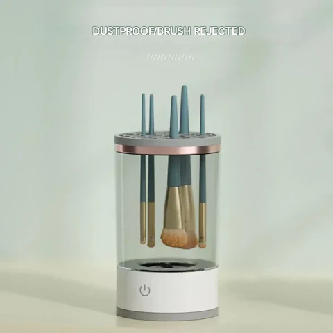 Der automatische Make-up-Pinselreiniger sorgt für schnelle und hygienische Pinselpflege.